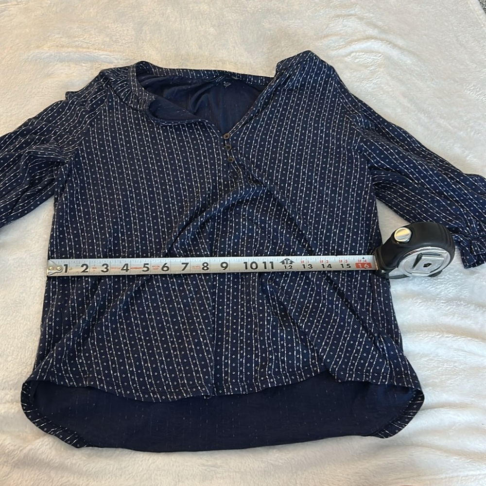 Lucky Brand Navy Patterned Blouse - Picture 5 of 5